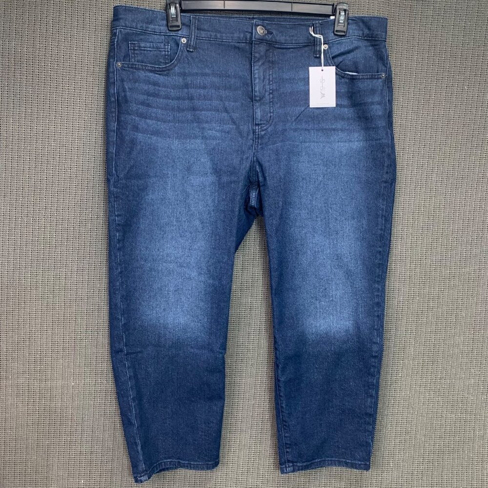 Jessica Simpson Aster Womens Size 18WS Dark Wash High Rise Slim Straight Jeans